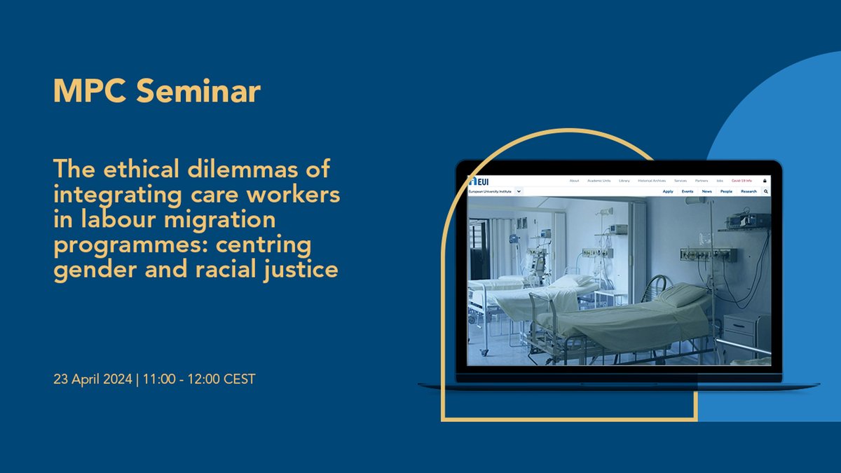 💻 Join our seminar tomorrow (23 April) that will draw from ongoing research on the #integration of care workers in labour #migration programmes, and the ethical dilemmas that this entails! 🕚 11.00 - 12.00 CEST. ➡️ More info and registration: bit.ly/49HHTG5.