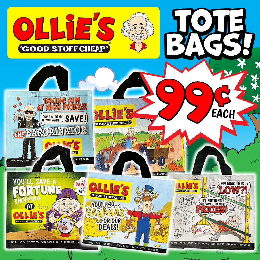 Happy #EarthDay Folks! Stock up on Ollie's Reusable Totes for just 99¢ and do your part to help eliminate plastic waste! Save the 🌎 and some 💰 at Ollie's! #goodstuffcheap