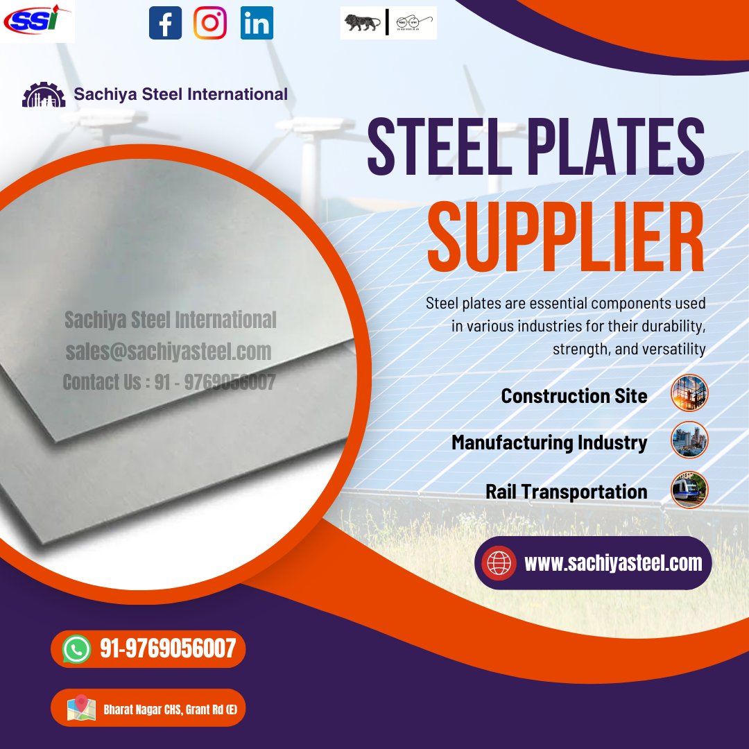 'Need Steel Plates Fast? Sachiya Steel International Offers Quick Delivery Across India 🚚' #steelplates #steelsuppliers #sachiyasteelinternational #engineering #madeinindia #industrialmanufacturing #steelcomponents #steelstructures #indiabusiness #india #technology