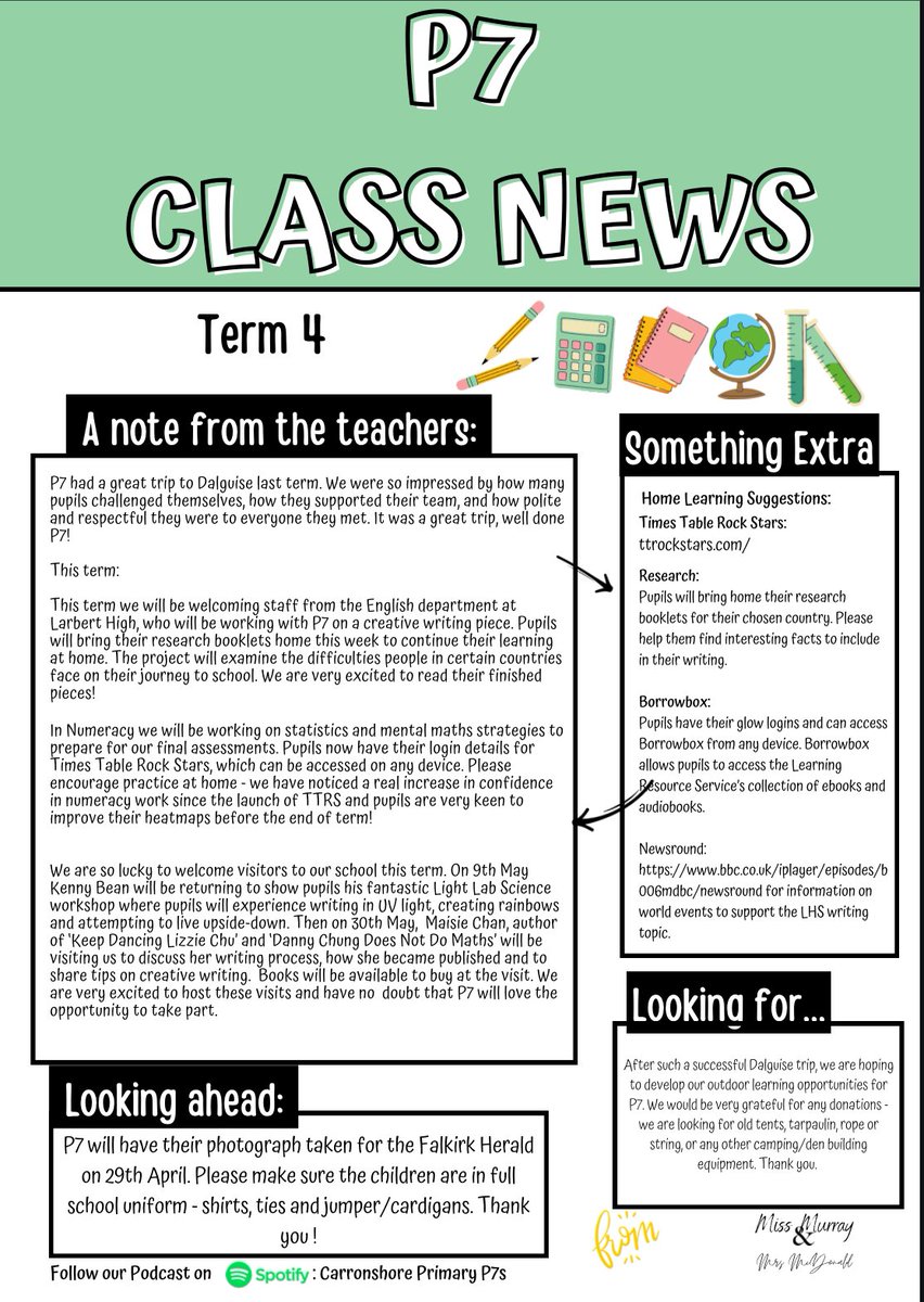 MrsMcDonald_P7 (@mrsmcd_p7) on Twitter photo The P7 newsletter for term 3 is in bags today. Lots of exciting things happening this term! <a href="/carronshoreps/">Carronshore Primary</a> <a href="/P7FCarronshore/">P7F Carronshore</a> The P7 newsletter for term 3 is in bags today. Lots of exciting things happening this term! <a href="/carronshoreps/">Carronshore Primary</a> <a href="/P7FCarronshore/">P7F Carronshore</a>