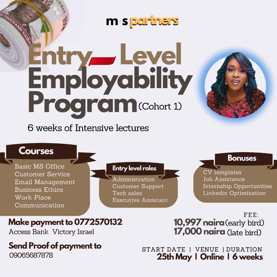 One thing I wished I knew before starting out my corporate career, was that learning essential workplace skills would have helped me land better jobs and excel at them.

Which is why,
I'm running an entry level employability program for fresh graduates.