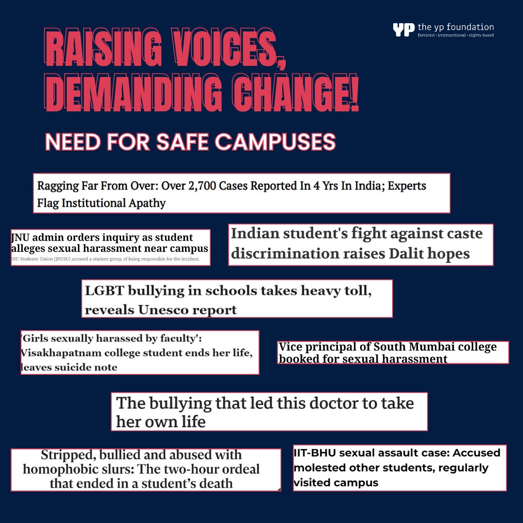 April's @SAAwarnessMonth underscores the urgent need for safer campuses in India. Let's break the silence on harassment and bullying. ✊Stay tuned to hear young voices share their vision for safe campuses. Together, we'll make a difference!