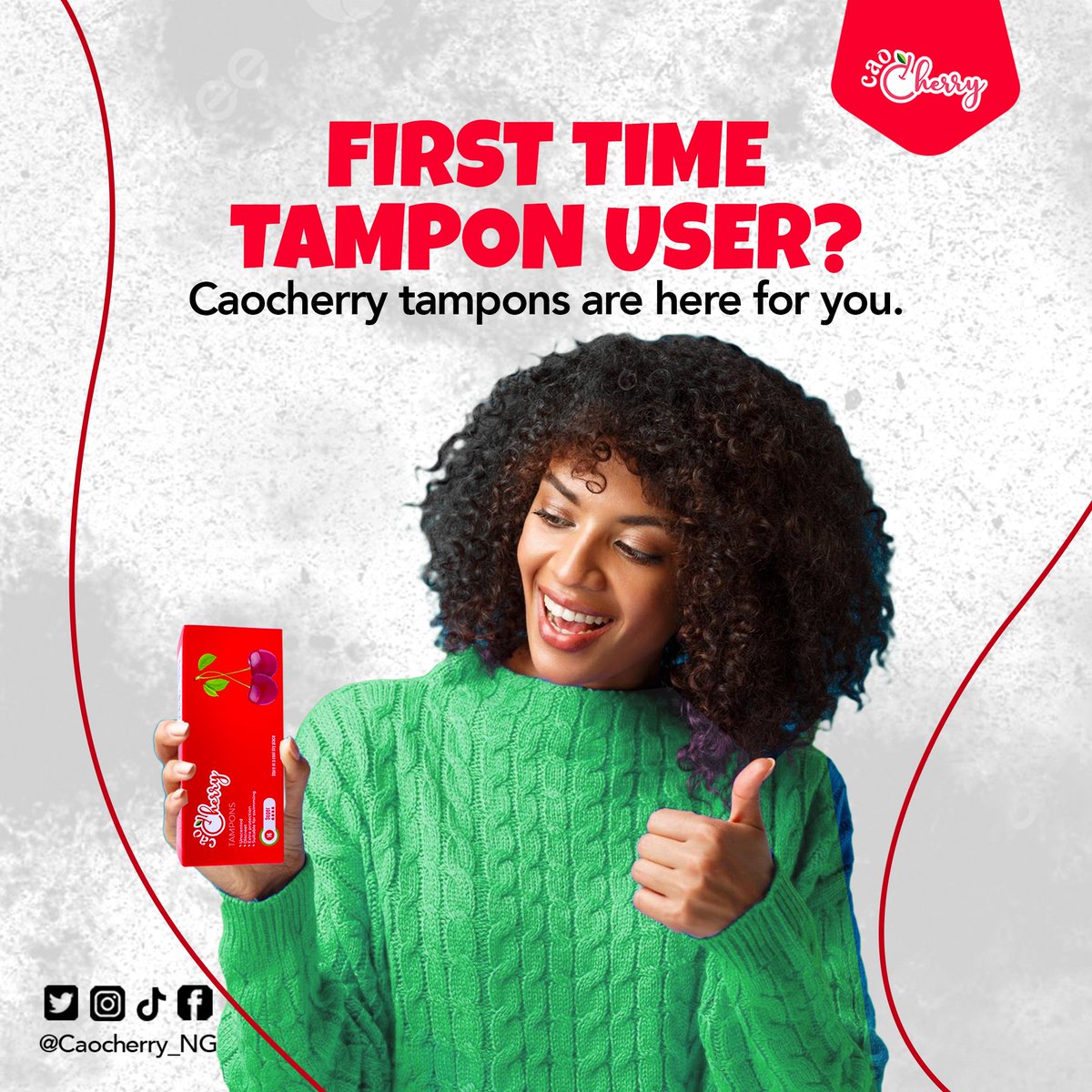 New to tampons? 
Don't worry, Caocherry tampons are designed even for beginners to use!

Buy now and enjoy an exciting level of period comfort!

#PeriodSupport #FeminineCare #FeminineHygiene #CAOCherrytampons