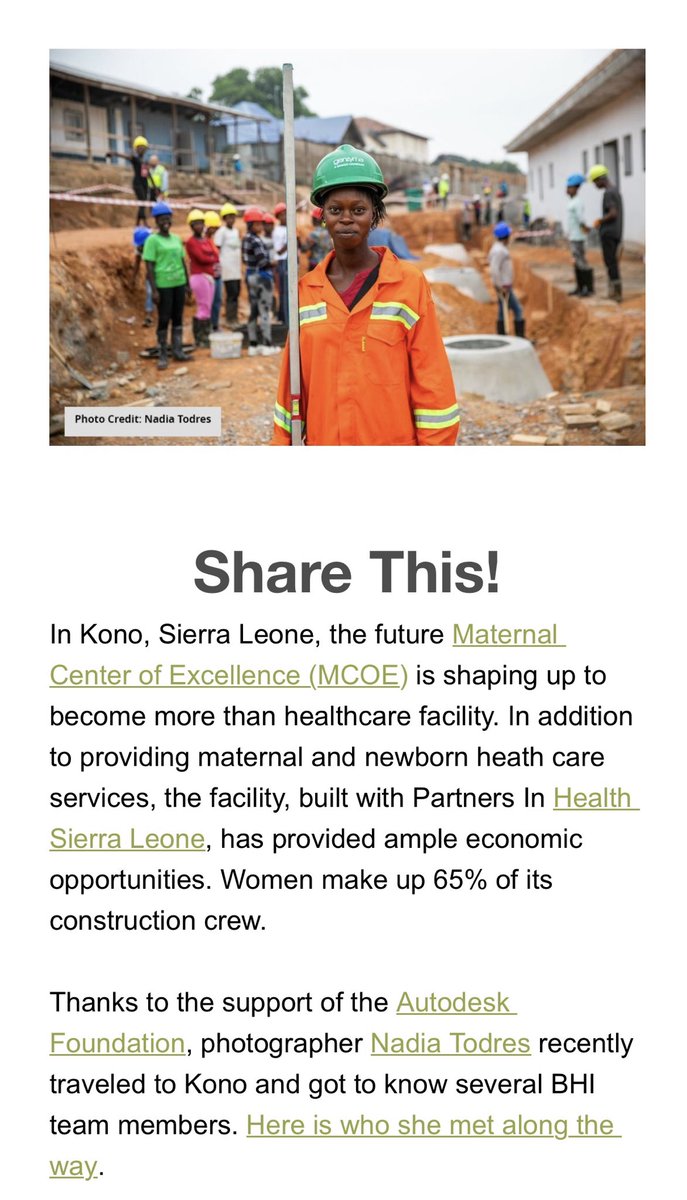 Grateful to ⁦@BuildHealthIntl⁩ and ⁦@autodesk⁩ for this incredible opportunity to travel to Sierra Leone and document the extraordinary work taking place to build the Maternal Center of Excellence in Kono. ⁦@jsansara⁩