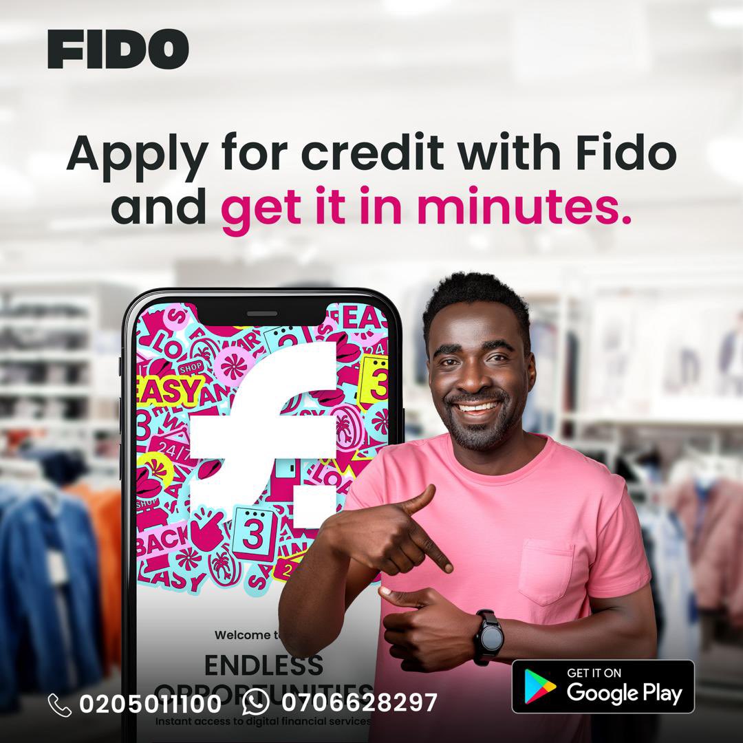 Get quick loans from 40,000 to 600,000 UGX Instantly into your Mobile Money wallet 

Why Fido?
￼ It is Easy, Fast, Secure you’ve access to your credit Anytime, anywhere, No application fees, No collateral, No guarantors, all you need is your phone.
#QuickloansZerohassle