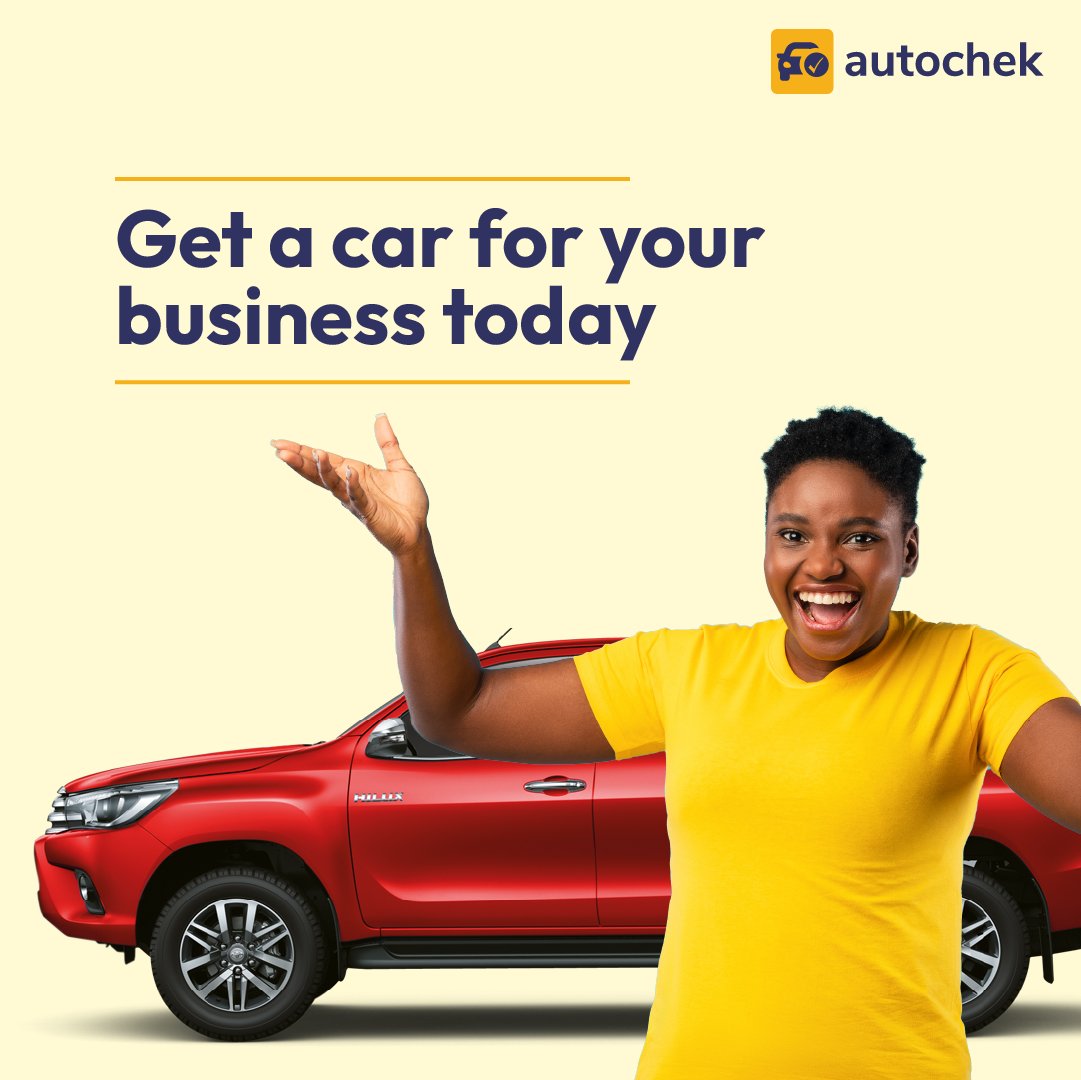 Happy new week!

With our seamless solutions, getting the right car for your business has never been easier.

From vans to sedans, find the perfect car to elevate your business and Autochek will finance you upto 70%

autochek.africa/ke/get-prequal…

#carfinancing #Autochekkenya