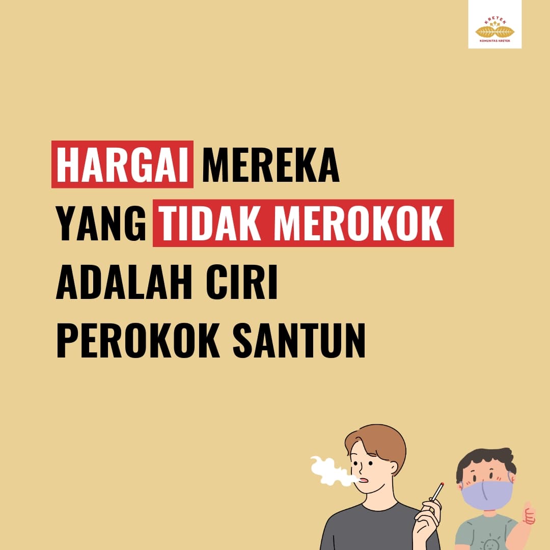 KomunitasKretek's tweet photo. Salah satu ciri perokok santun adalah menghargai mereka yang tidak merokok. https://t.co/1rPDVGtC6C