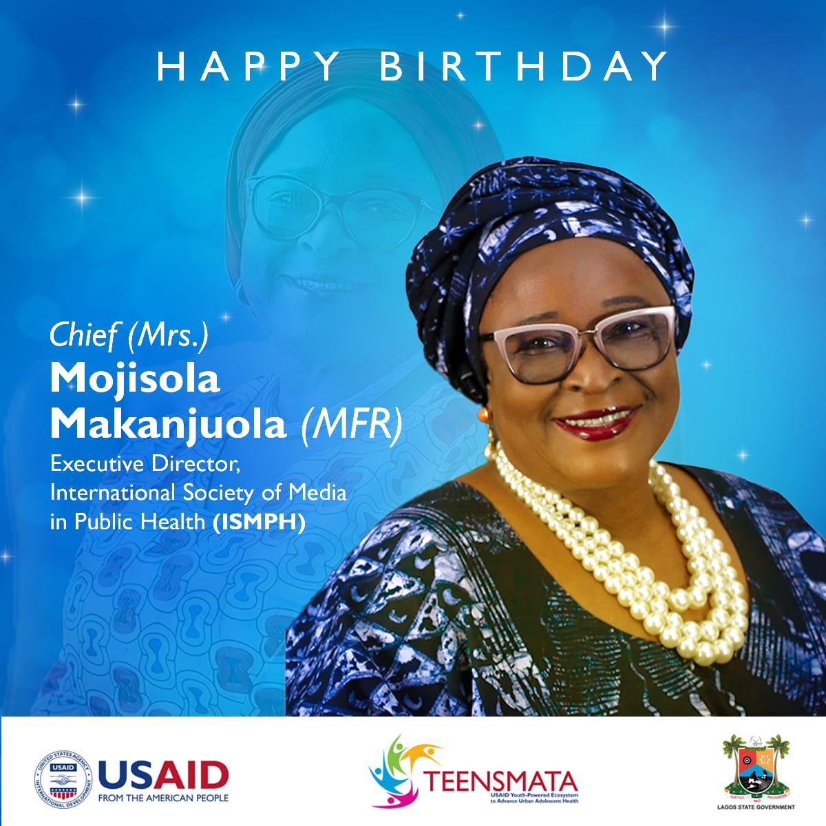 Wishing you a belated happy birthday, Chief (Mrs) Moji Makanjuola (MFR)! 🎉

Your dedication to public health and the USAID YPE4AH project is truly commendable. 🤝

Wishing you all the best in the year ahead! 🥂

#TEENSMATA #AdolescentHealth #MojiMakanjuola
