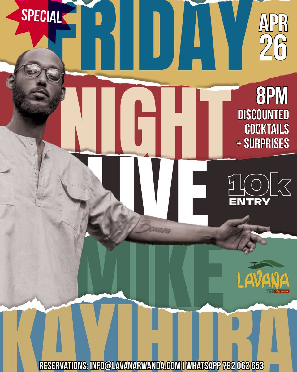 I'll be with the boys this Friday at lavana. Would love to catch you there. Looking forward. Link below for tickets. Early bird tickets are limited so do your thing. ❤🇷🇼 mikekayihura.hustlesasa.shop