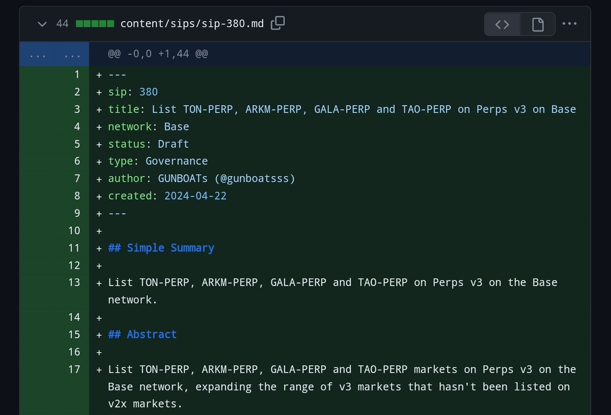 New $SNX SIP-380 brings 4 more markets to #Synthetix V3 on <a href="/base/">Base</a>:
- $TON
- $ARKM
- $GALA
- $TAO

SIP-379 proposes following markets:
- $LINK
- $PENDLE
- $INJ
- $GMX
- $TIA
- $SUI

SIPs already approved:
- $STX
- $AXL
- $DEGEN
- $BOME
- $ETHFI

Pending SIP:
- $aUSDc (stataUSDc)