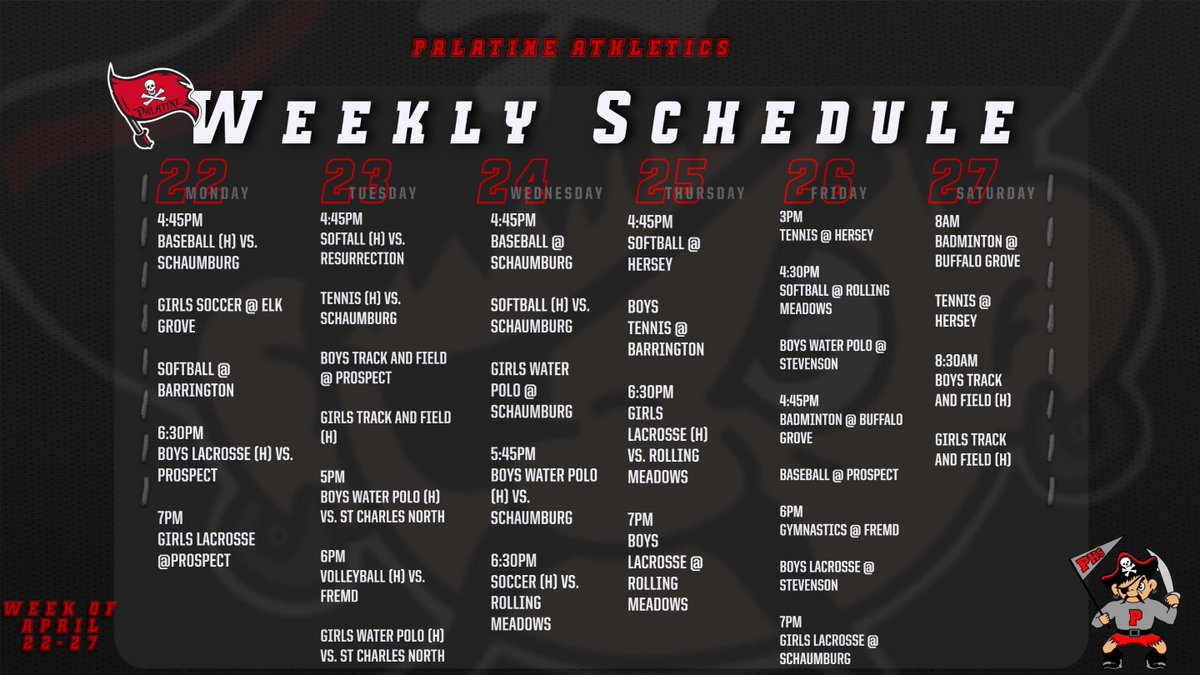 This week's schedule!