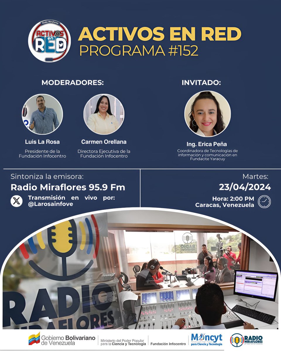 Mañana otro programa de Activos en Red 

Por Radio Miraflores 

2pm 

No te lo pierdas