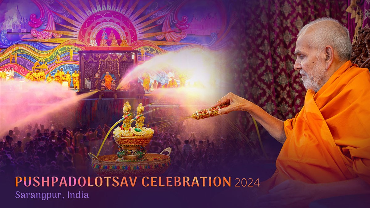 Pushpadolotsav Celebration 2024 with HH Mahant Swami Maharaj, Sarangpur, India gfrc6.app.goo.gl/Ze8h