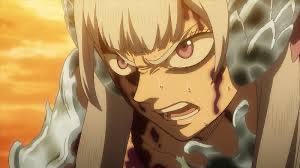 Noelle Silva from the Black Clover anime bleeding and panting during battle 😤