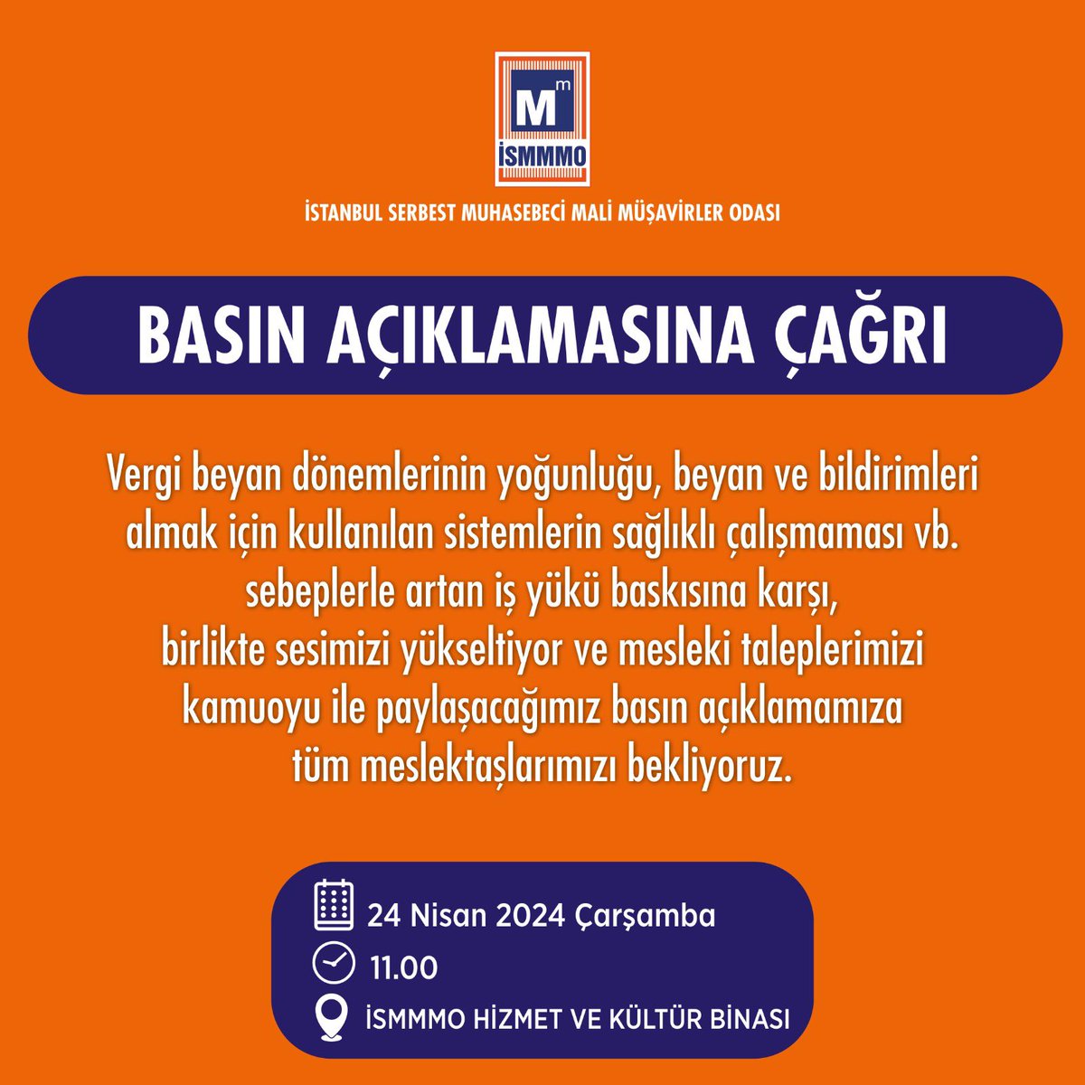 eroldemirel3568's tweet photo. Vergi beyan dönemlerinin yoğunluğu, beyan ve bildirimleri almak için kullanılan sistemlerin sağlıklı çalışmaması vb. sebeplerle artan iş yükü baskısına karşı, birlikte sesimizi yükseltiyor ve mesleki taleplerimizi kamuoyu ile paylaşacağımız basın açıklamamıza tüm meslektaşlarımızı bekliyoruz.