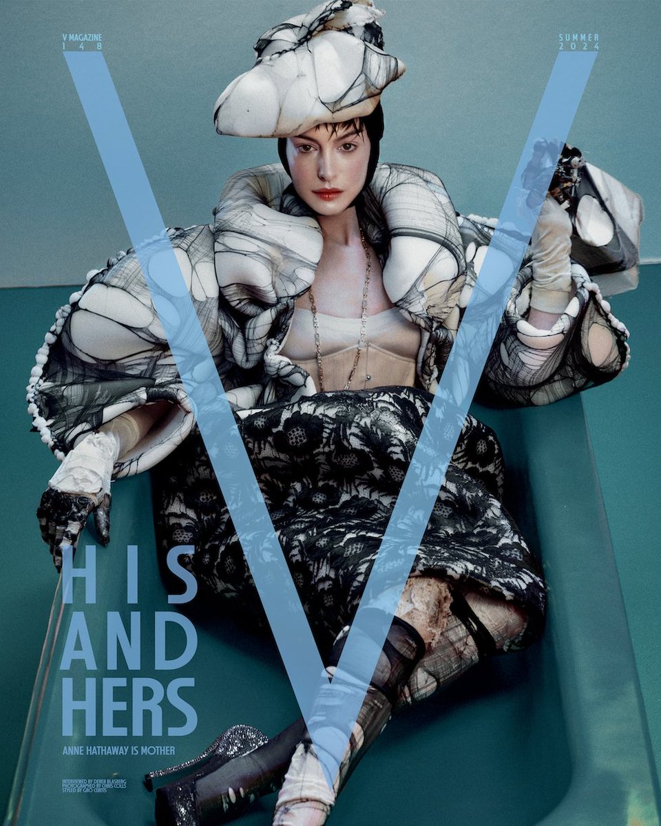 Anne Hathaway for V Magazine Spring 2024 issue in THE ICONIC Maison Margiela Artisanal Spring 2024