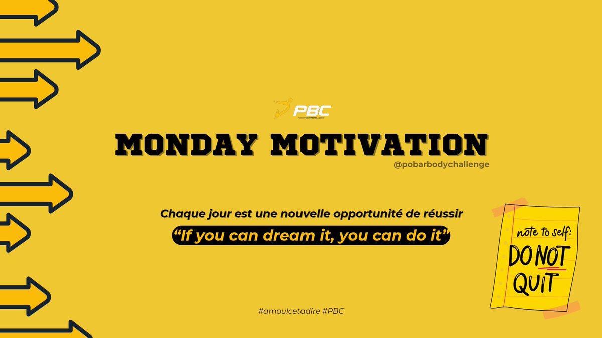 PobarChallenge's tweet photo. Hello guys ! PBC IS BACK ! Avec un nouveau concept et plein de surprises ! Et on commence avec les indispensables : #mondaymotivation
Alors? Prêts pour de nouveaux défis ??
#amoulcetadire #PBC https://t.co/L7wpTvySZc