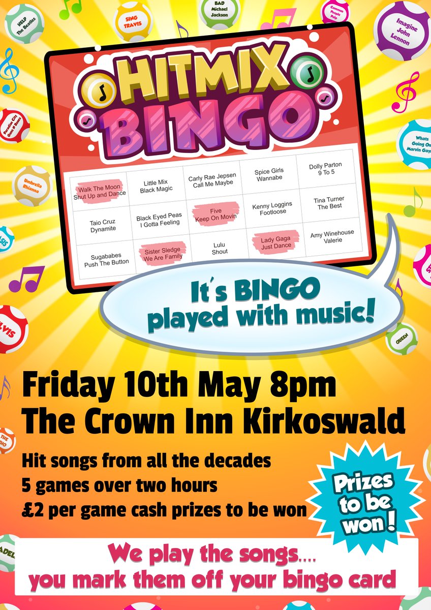 CrownInnChef's tweet photo. had a go at this last week... like bingo but with music, great night so we're giving it a go. https://t.co/CJXdsXvGPh
