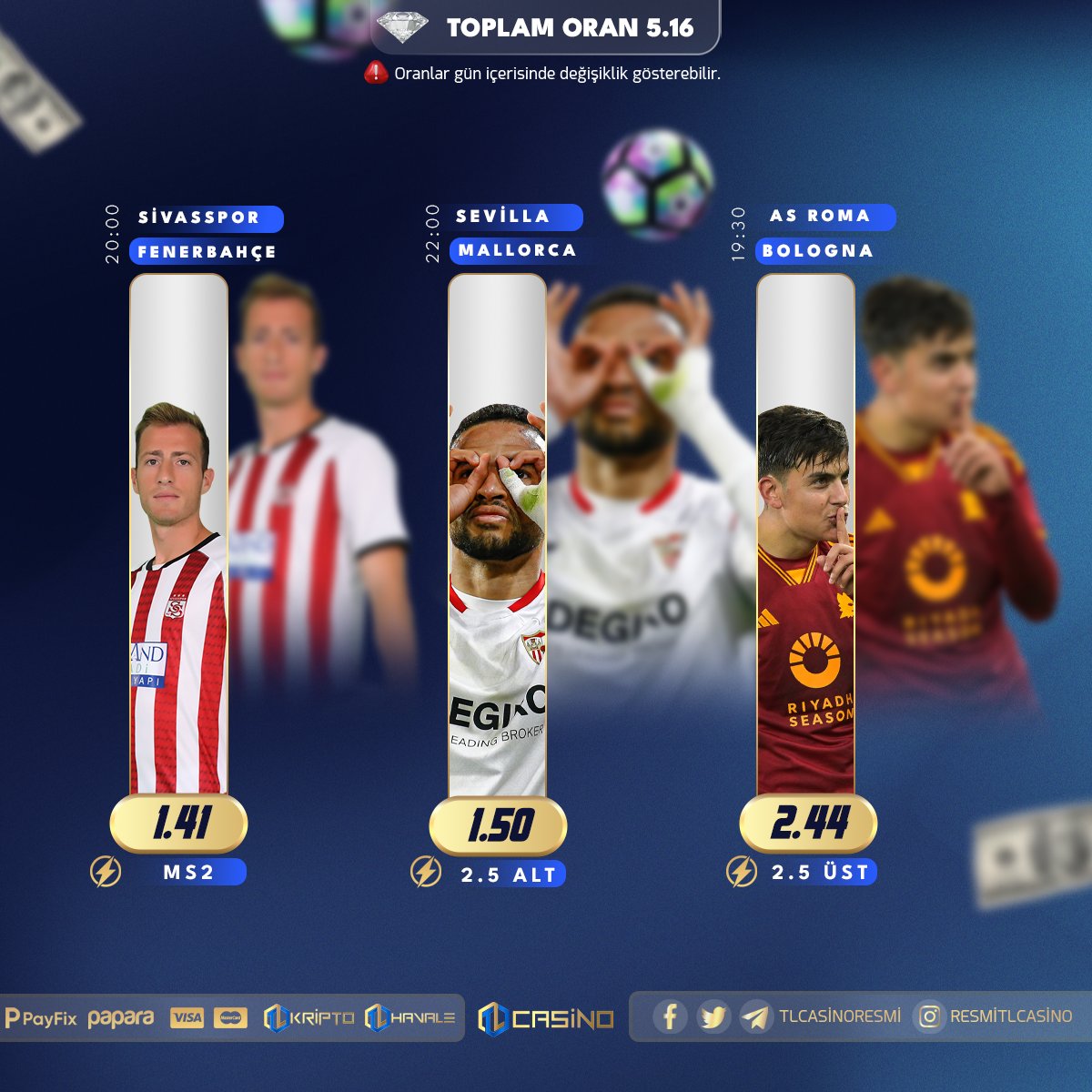 ⚽️ Tlcasino İle Şanslı pazartesi Kuponu 🎁 %300 Hoşgeldin Yatırım Bonusu 🔗 Güncel Adresimiz: tlcasino287.com