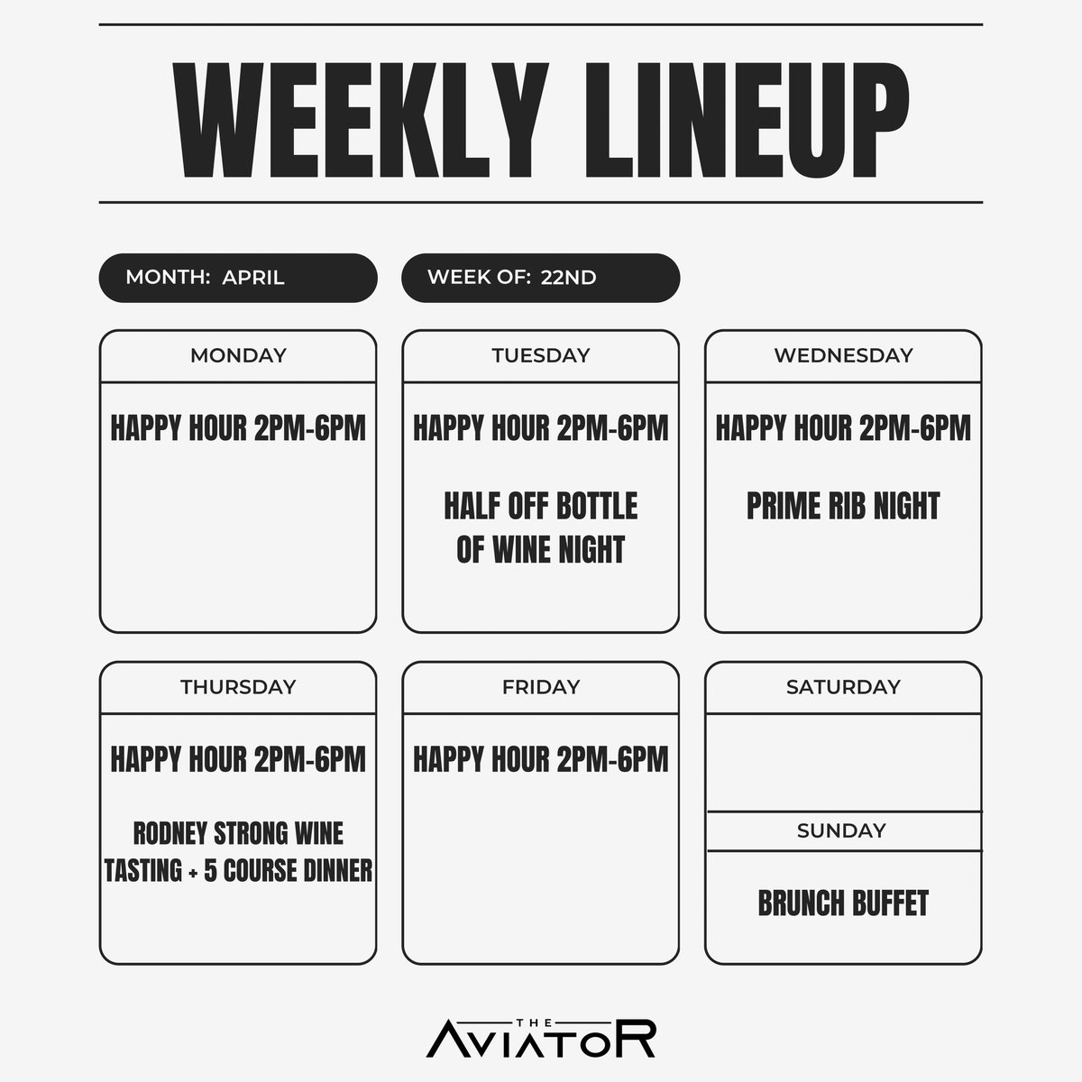 Your Aviator weekly lineup is here, Cleveland! 🫶🏻✨