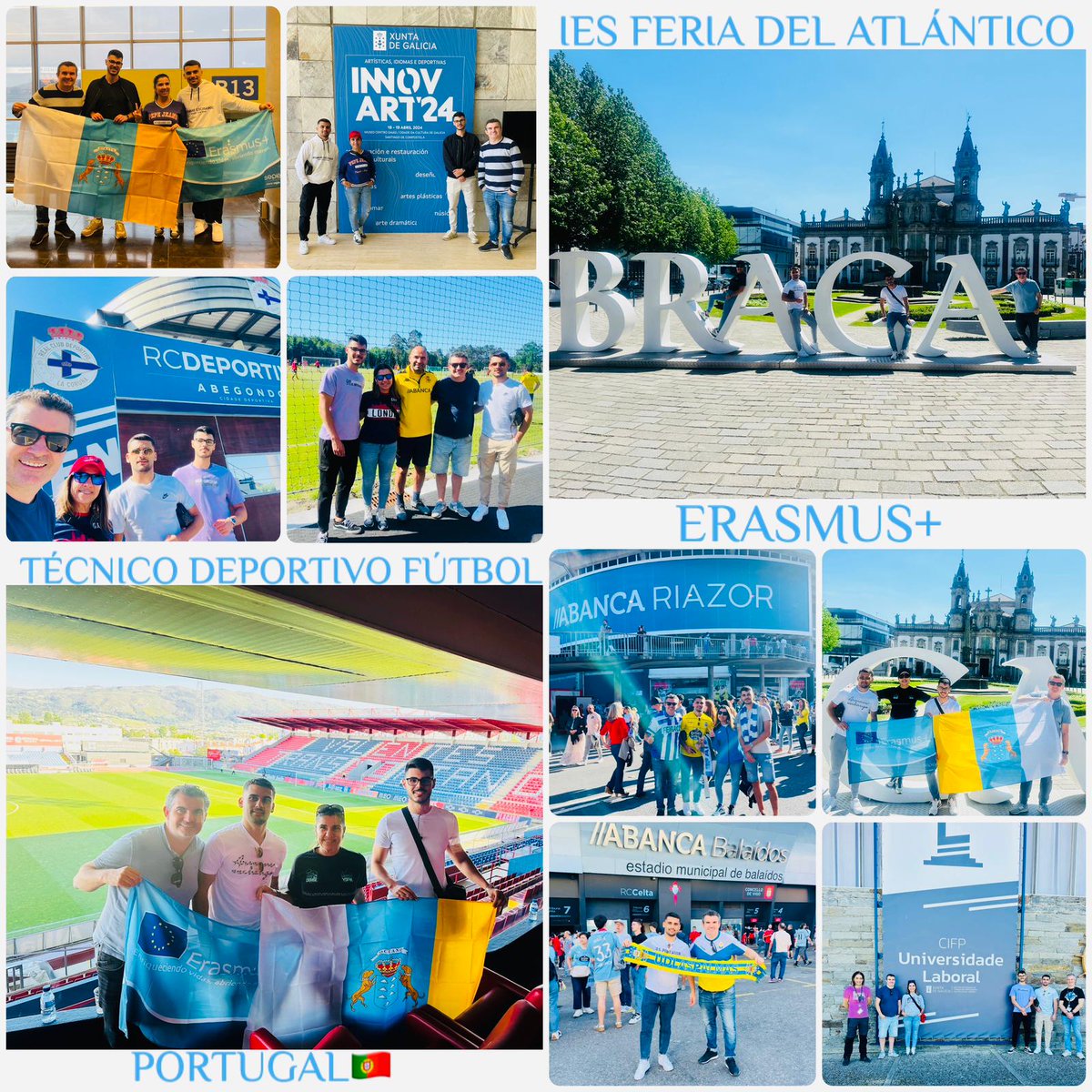 IESFeria's tweet photo. Profesorado y alumnado de las Enseñanzas Deportivas de Técnico Deportivo en Fútbol del IES Feria del Atlántico realizan en Portugal actividades formativas de movilidad Erasmus+. #ErasmusPlus
#sepie_gob
#opeecanarias
Inscríbete para el curso 2024-25. Plazo: 23 de abril. https://t.co/nh5lC389ZU