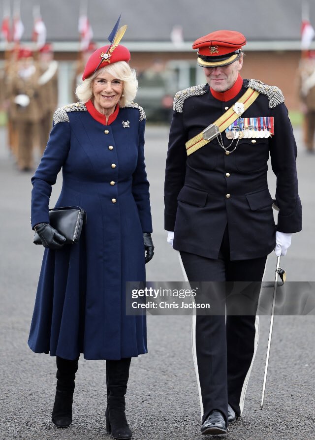 👑HM the Queen, colonel-in-chief of the Royal Lancers.
Queen Camilla is looking 
fabulous 👑