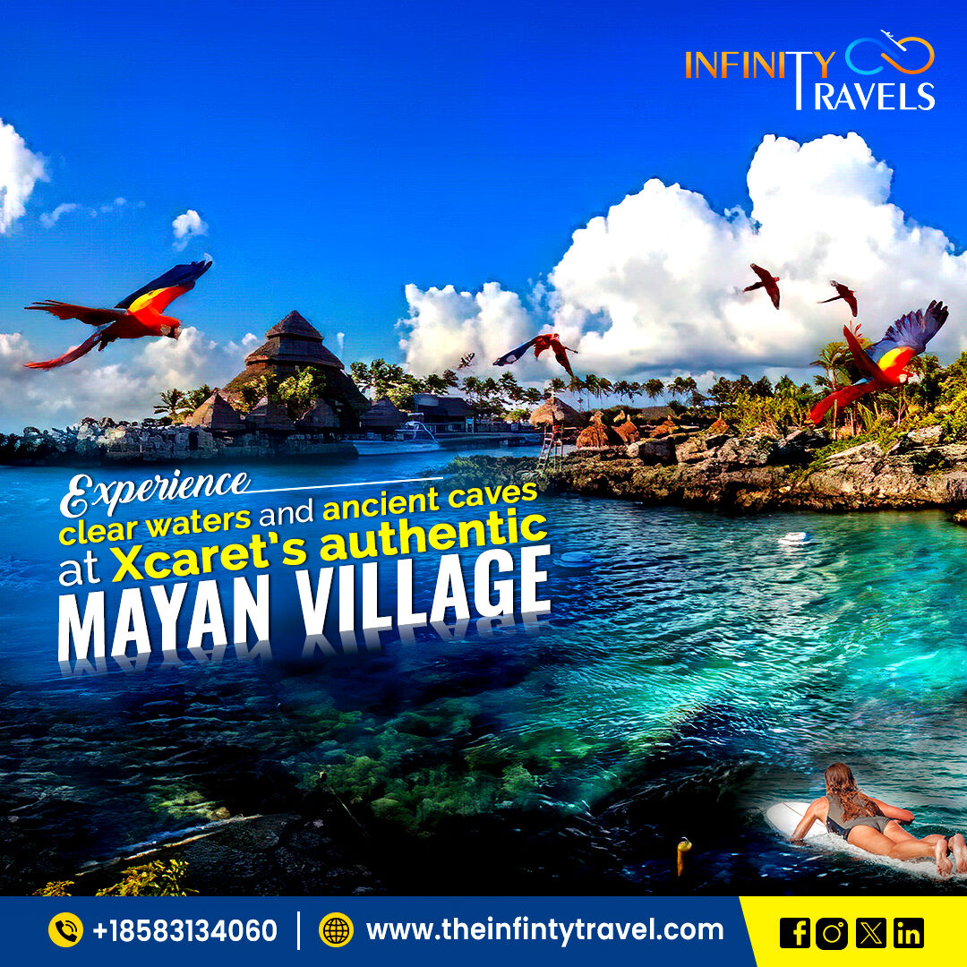 Dive into the past and explore the wonders of the ancient caves at Xcaret's authentic Mayan Village.🏕️✈️ Call now to book your adventure now! #MayanVillage #ancientcaves #NiagaraFalls #MayanVillagetrip #FlyWithUs #MayanVillageTour #InfinityTravels