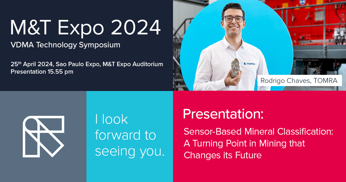 TOMRAMining's tweet image. There is still time to join Rodrigo Chaves of #TOMRA #Mining and learn about “#SensorBased Mineral #Sorting: A Turning Point in Mining that Changes its Future” on 25 April at 3:55pm at the VDMA Technology Symposium during the #mtexpo in Sao Paulo, Brazil