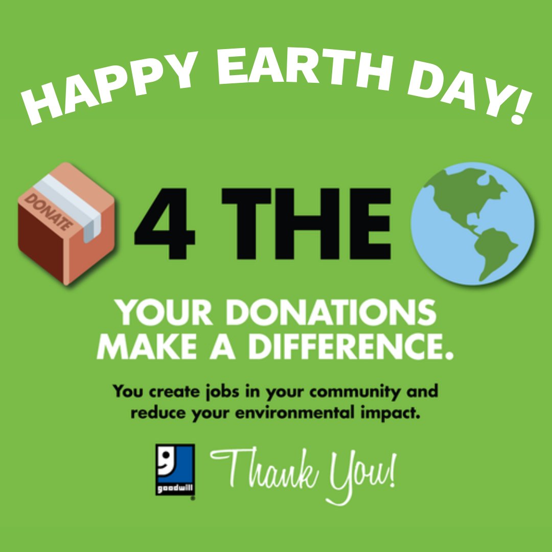 By choosing Goodwill, you're not just shopping or donating, you're basically saving the planet with your sustainable style and giving your community a high-five with job training and development. #EarthDay #SavethePlanet #GoodwillGoodDeal