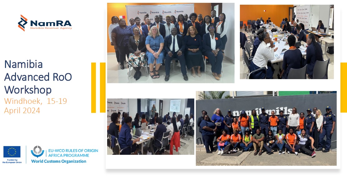 WCO_OMD's tweet photo. Les douanes namibiennes 🇳🇦 renforcent leurs compétences en matière de règles d'origine par un atelier de formation avancé
➡️ https://t.co/grr4ERCnOn

#OMD #Douane #Origine #ProgrammeUE_OMD #RoOAfricaProgramme #ZLECAf @NamRA_org_na https://t.co/GgdUg8Fh32