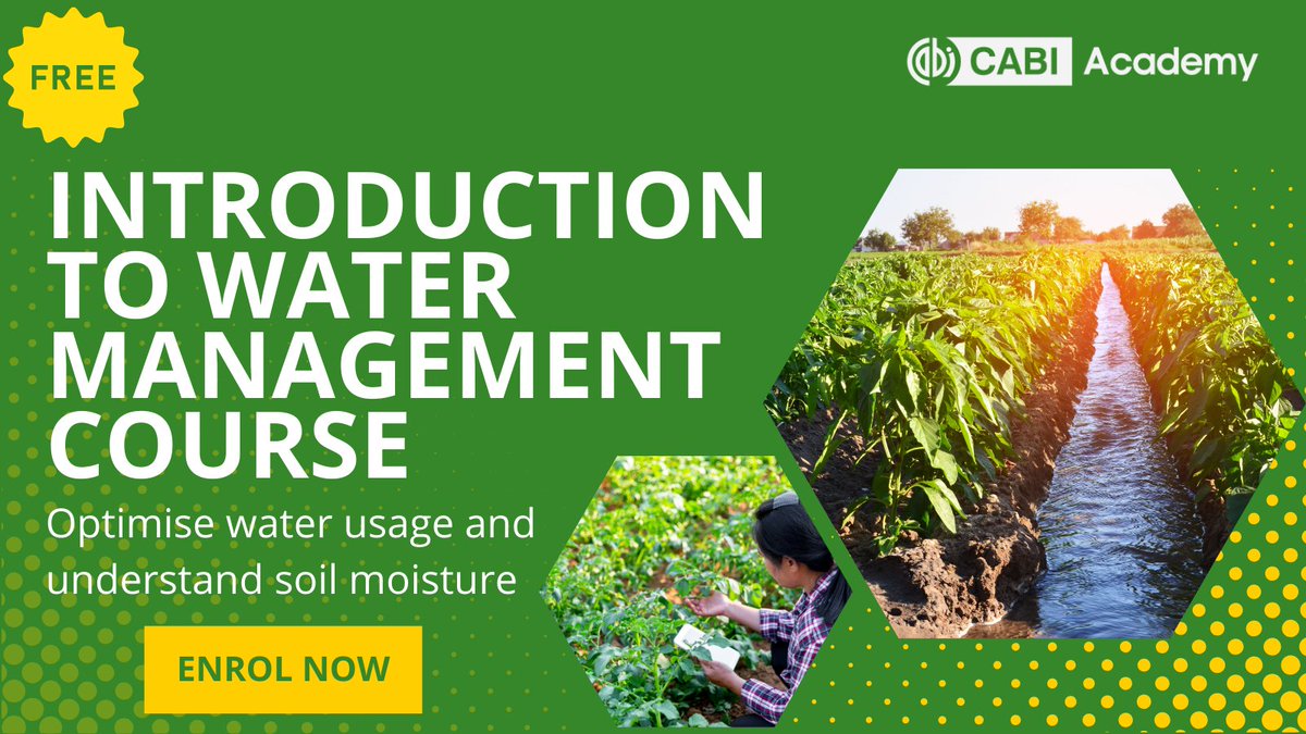 Looking to expand your knowledge? Our Water Management course is perfect for farmers and agriculture students seeking supplementary information! Discover how to maximize water use and diagnose plant issues. Enrol in our 𝗙𝗥𝗘𝗘 course today! ➡️ ow.ly/gQRC50R33C2