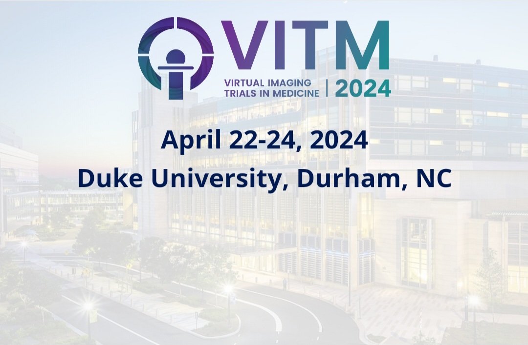 We're deep diving into virtual imaging clinical trials at #VITM24! Proud sponsors & our Director @affrangi is a esteemed speaker. Stay tuned - exciting news coming in the next few days! #medicalimaging #clinicaltrials #virtualimagingtrials @DukeCVIT