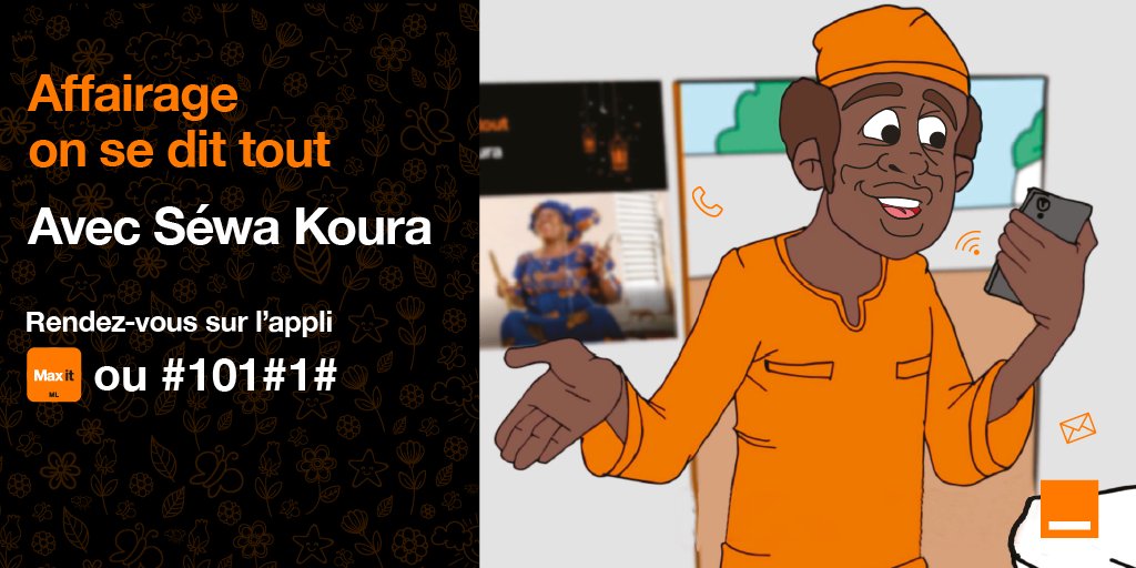 Qui dit Séwa Koura, dit kissai douman douman ni Bénéficiez de minutes d’appel, de SMS et forfait Internet, pour communiquer fo adann ! RDV sur Max it 👉 t.ly/Maxit #SewaKoura #OrangeMali