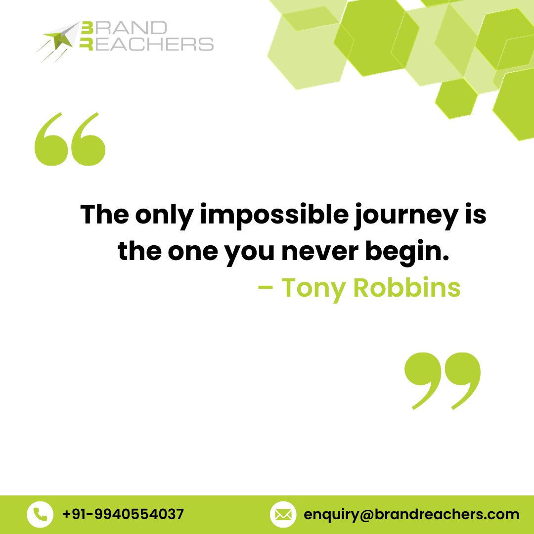 “The only impossible journey is the one you never begin.” – Tony Robbins

#quotesoftheday #tonyrobbins #nothingisimpossible