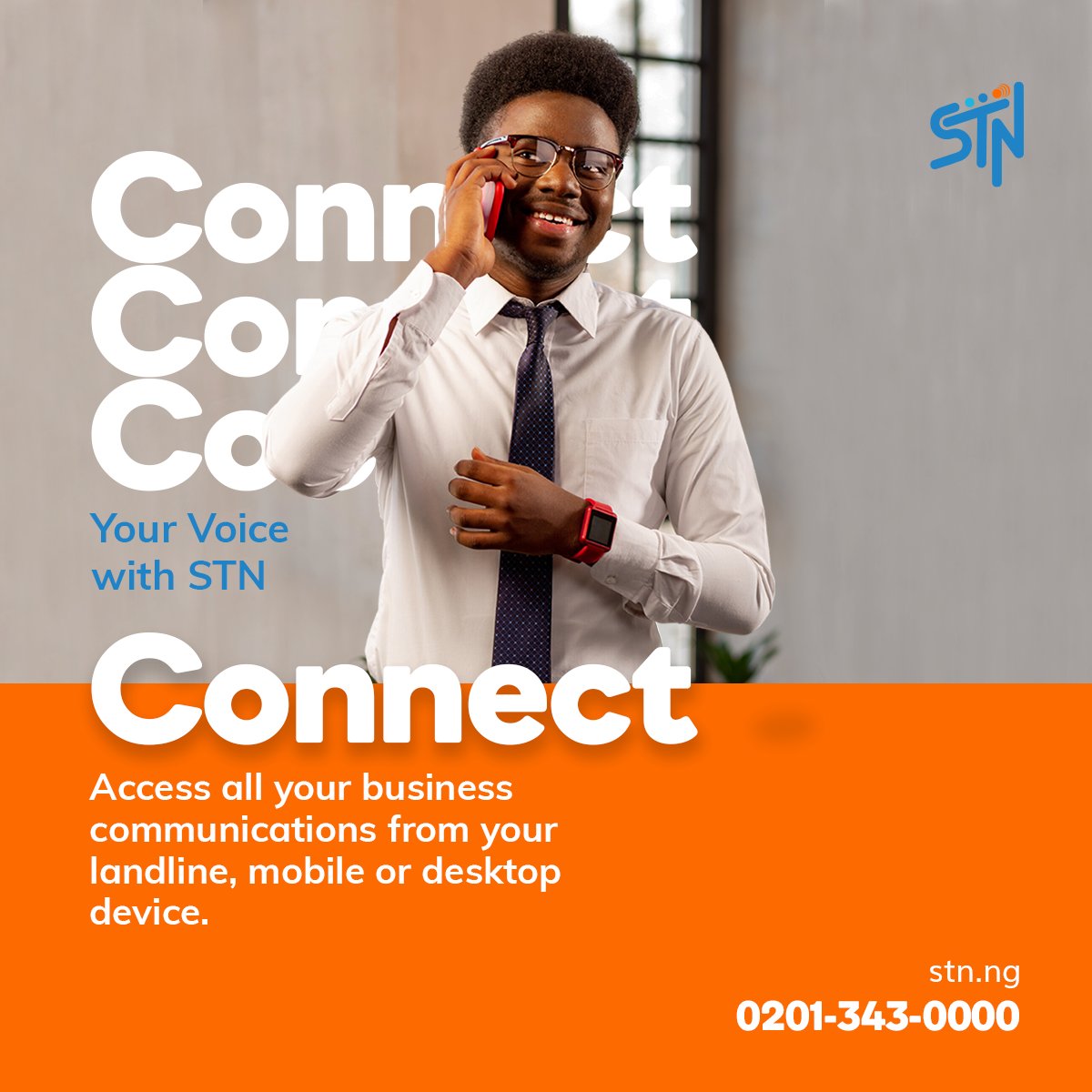 Stay connected, stay productive.

Access all your business communications seamlessly from your landline, mobile devices, or desktop. 

Work smarter, not harder. 

#BusinessAnywhere
#StayConnected
#StnNigeria
#UnifiedCommunication