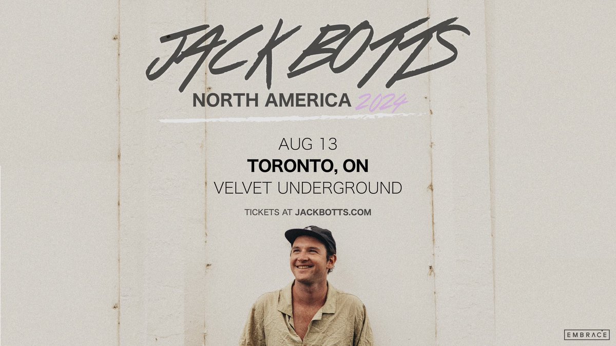 JUST ANNOUNCED: Catch #JackBotts when he brings his chilled surf-folk sound to a venue near you! Tickets are on-sale now! 🎟️ tinyurl.com/2rj2rkjx