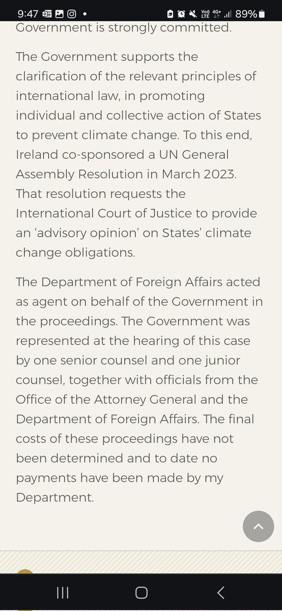 For those that are surprised to hear that it was Minister Ryan himself that proactively sought to intervene in the #SwissGrannies case and support Switzerland argue that climate inaction is not a human rights issue. Here's the PQs 👇