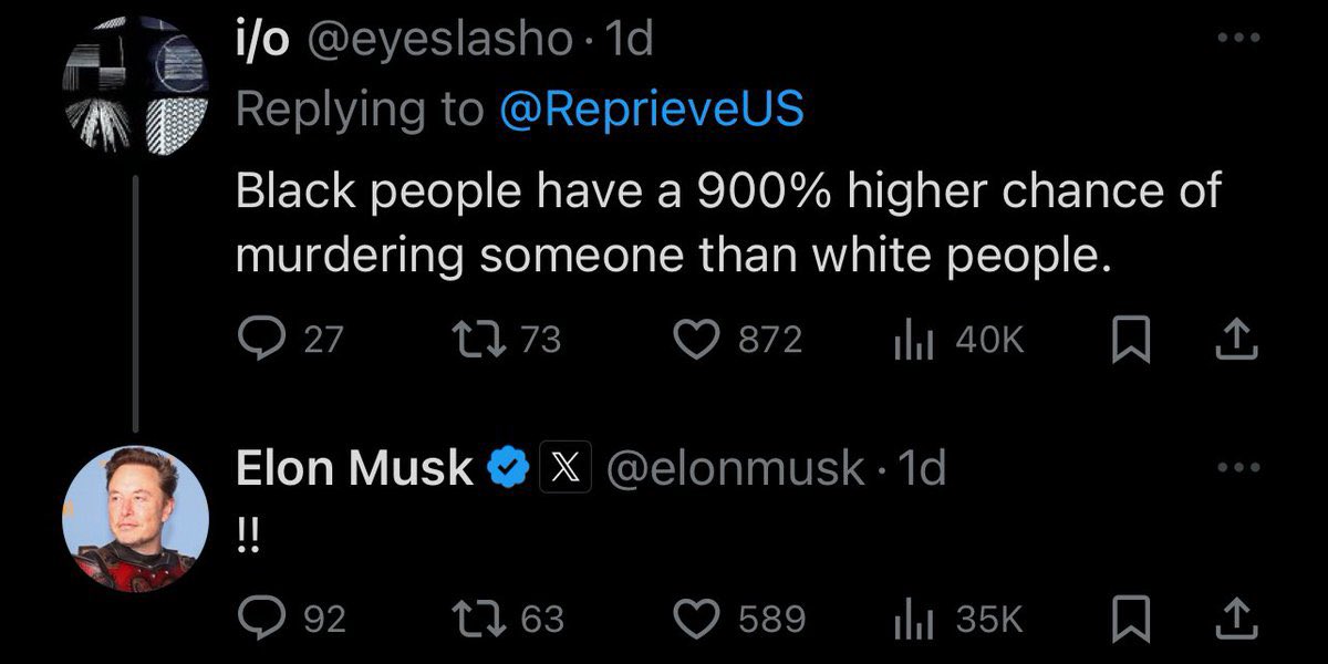 Elon Musk is a product of apartheid South Africa. It's easy for him to come here and fit in with the white/European hegemonic ways of America, just as he would in Israel or the UK. This is why our separation from the diaspora and continent is silly. White hegemony isn’t