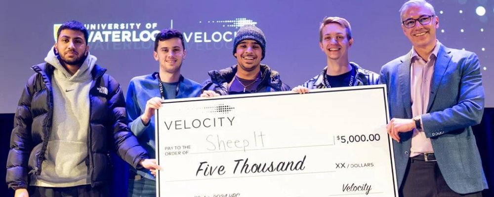 🎉CS student-led startup SheepIt🐑won the @UWVelocity's $5K Pitch Competition! Read more about how their technology is helping Canadian sheep farmers at: uwaterloo.ca/computer-scien… #UWaterloo
