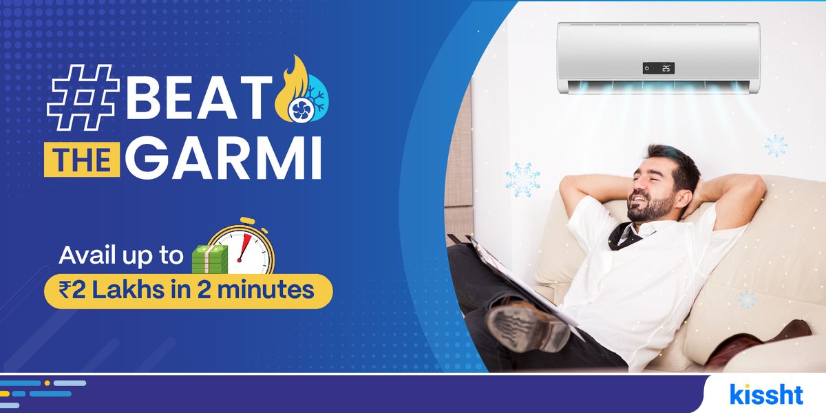 🧊Need some Thandak in your life?🧊
A brand new AC can help!
Avail up to ₹2 lakhs in 2 minutes.

#Kissht #InstantPersonalLoan #BeatTheGarmi