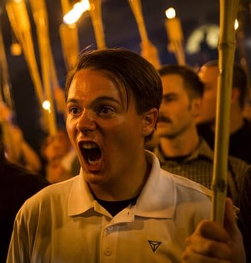 yc's tweet photo. *The* Charlottesville guy, a literal white supremacist who *actually* chanted that, was allowed to graduate from LSE…the LSE director at the time was Columbia’s current president Minouche Shafik.

I truly believe hypocrisy matters least of all to hypocrites, but still… https://t.co/4iaOpqYMzL