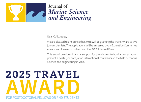 🌍 Dreaming of exploring new horizons in marine science? ✈️ Apply now for the JMSE 2025 #TravelAward! 🏆 Don't miss the chance to fund your journey to conferences and workshops. 🗓️ Application deadline: October 30, 2024 here: mdpi.com/journal/jmse/a…📝 #MarineScience 🌊🚢