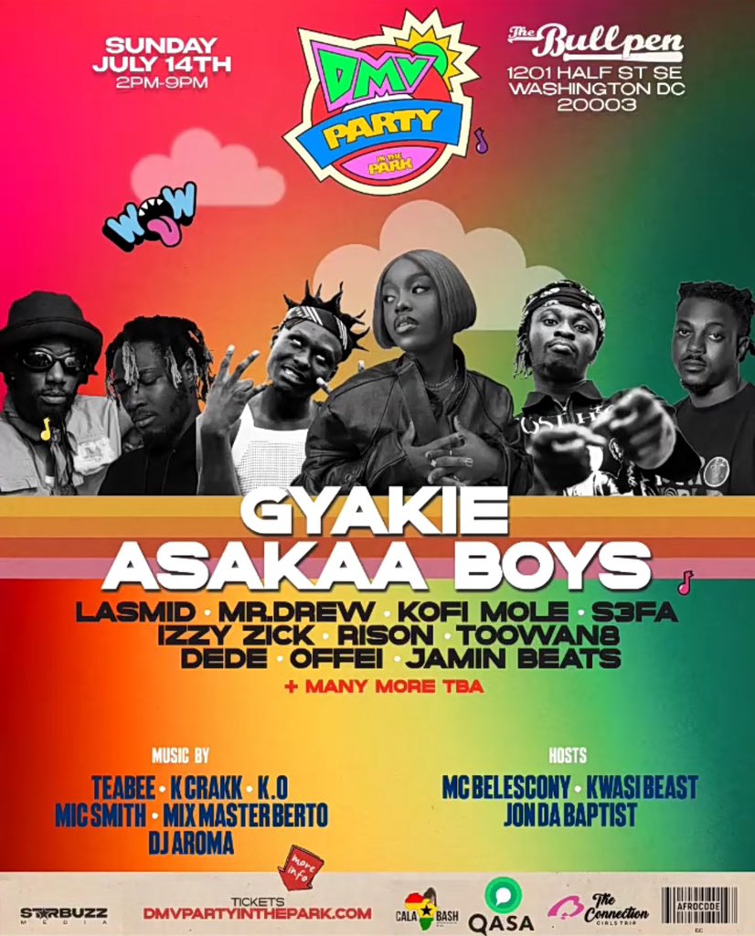 OFFICIAL HEADLINERS FOR THE #DMVPITP2024 @asakaaboys_ & @gyakie_ 🇬🇭🇺🇸🔥, Let’s Gooo! • 🎫:TICKETS AVAILABLE ON DMVPARTYINTHEPARK.COM • #AsakaaBoys #DMVPITP2024