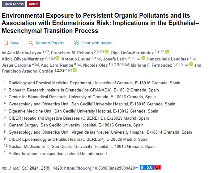 🔬#ProducciónCientífica @hospital_hvn @ibsGRANADA: 

'Environmental Exposure to Persistent Organic Pollutants and Its Association with Endometriosis Risk: Implications...' #HUVNinvestiga #ibsGRANADA

mdpi.com/2754876 #mdpiijms a través de @IJMS_MDPI mdpi.com/1422-0067/25/8…