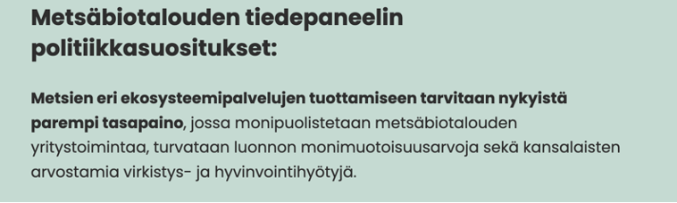 Tämä @metsapaneeli n ensimmäinen politiikkasuositus on aivan keskeinen, jotta metsäala voi kukoistaa jatkossa ja nauttia laajempaa hyväksyttävyyttä yhteiskunnassa. 6/6