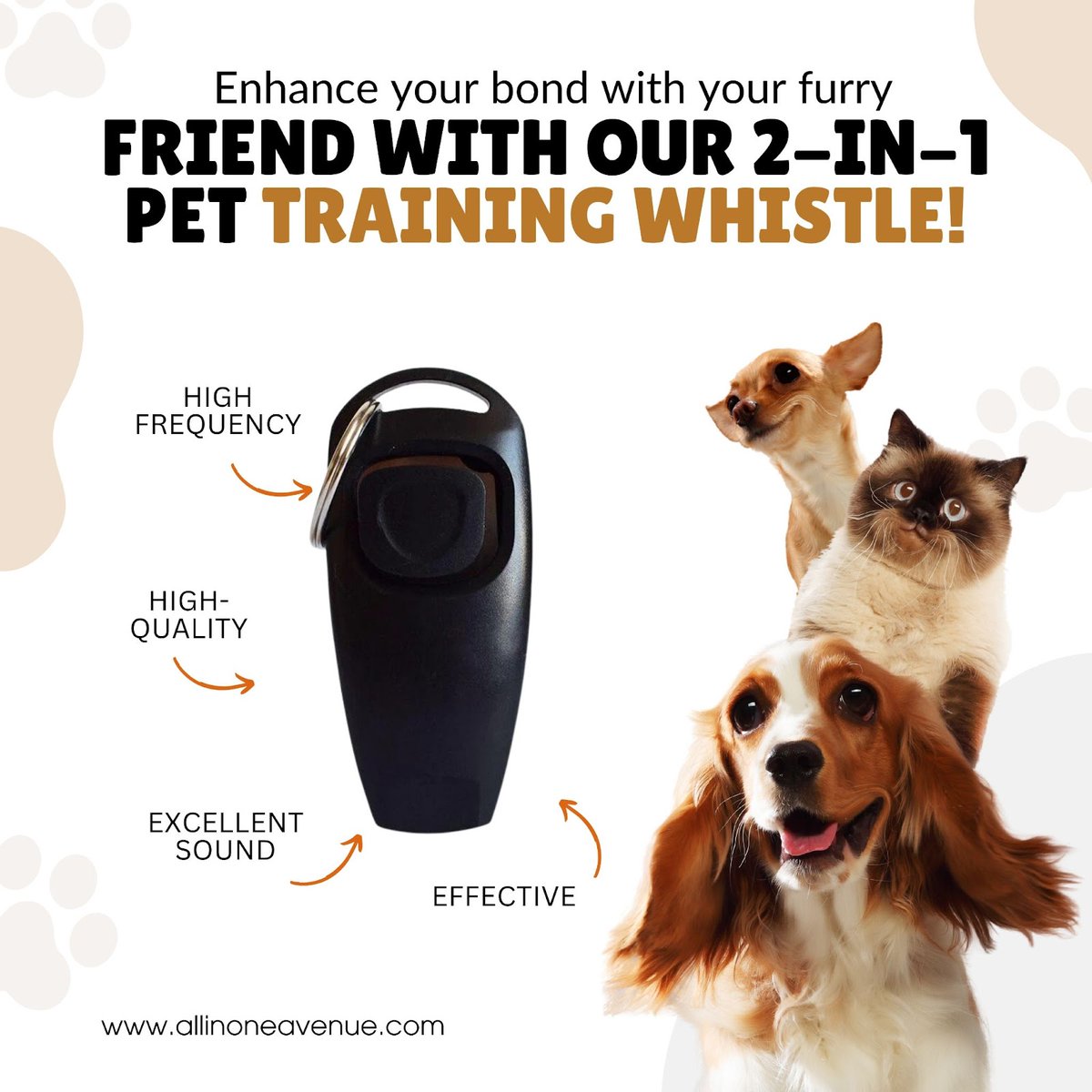 Enhance your bond with your furry friend with our 2-in-1 Pet Training Whistle! Ideal for teaching new exercises and setting challenges, this whistle ensures effective communication during training sessions.
.
#pettraining #communication #trainingwhistle #dogtraining #petbonding