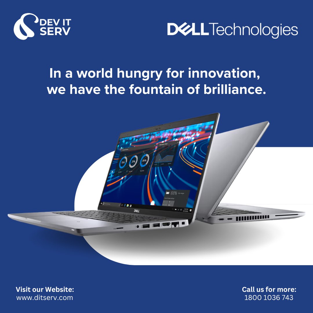 The brilliance of tomorrow starts with your laptop today!
@DellTechPartner

.
.
Reach out to us at:
Toll-Free no.: 1800 1036 743
Email: info@ditserv.com

#devitserv #ditserv #dell #technologies #delltechnologies #delllatitude #delltech #laptops #delllatitutelaptops #delllaptops