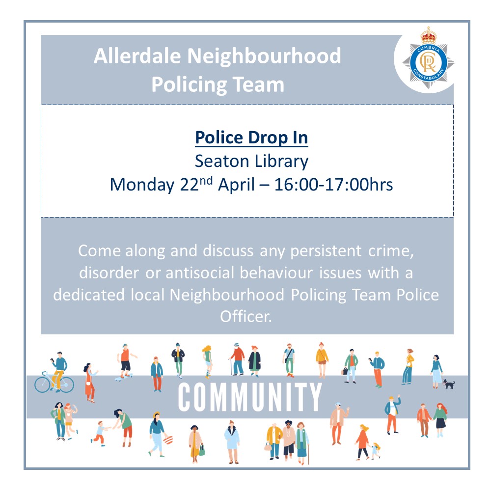 PCSO Rachel will be at Seaton Library today between 4pm-5pm - please call in to discuss any Police related matters in your area #communitypolicing