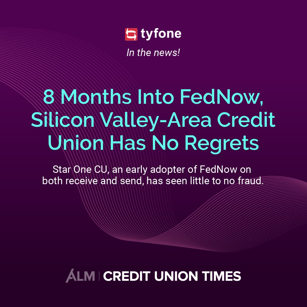 🚀 Tyfone & Star One CU lead with FedNow! Over 8,200 instant transactions showcase our joint innovation in banking. Tyfone's platform enables real-time, secure payments, transforming member experiences. #DigitalBanking #InstantPayments #FedNow #Innovation bit.ly/4aFo57z