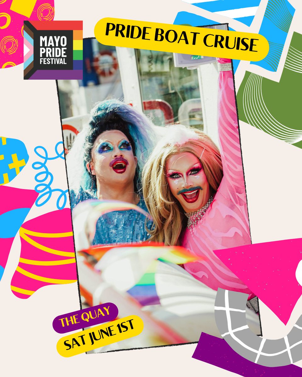🔥 LOW TICKET WARNING All aboard the good ship Lollipop for a tour of beautiful Clew Bay. Shenanigans on board will be hosted by Ireland's own Pirate Queens, the internationally tolerated Annie Queeries and Cornflake Girl. Tickets: mayopride.com